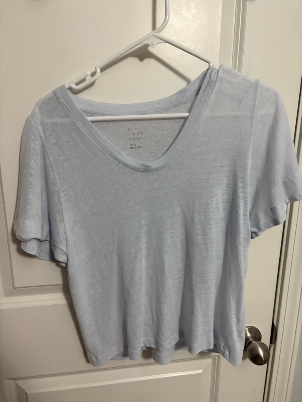 a new day Pale Blue V-Neck Short Sleeve Tee